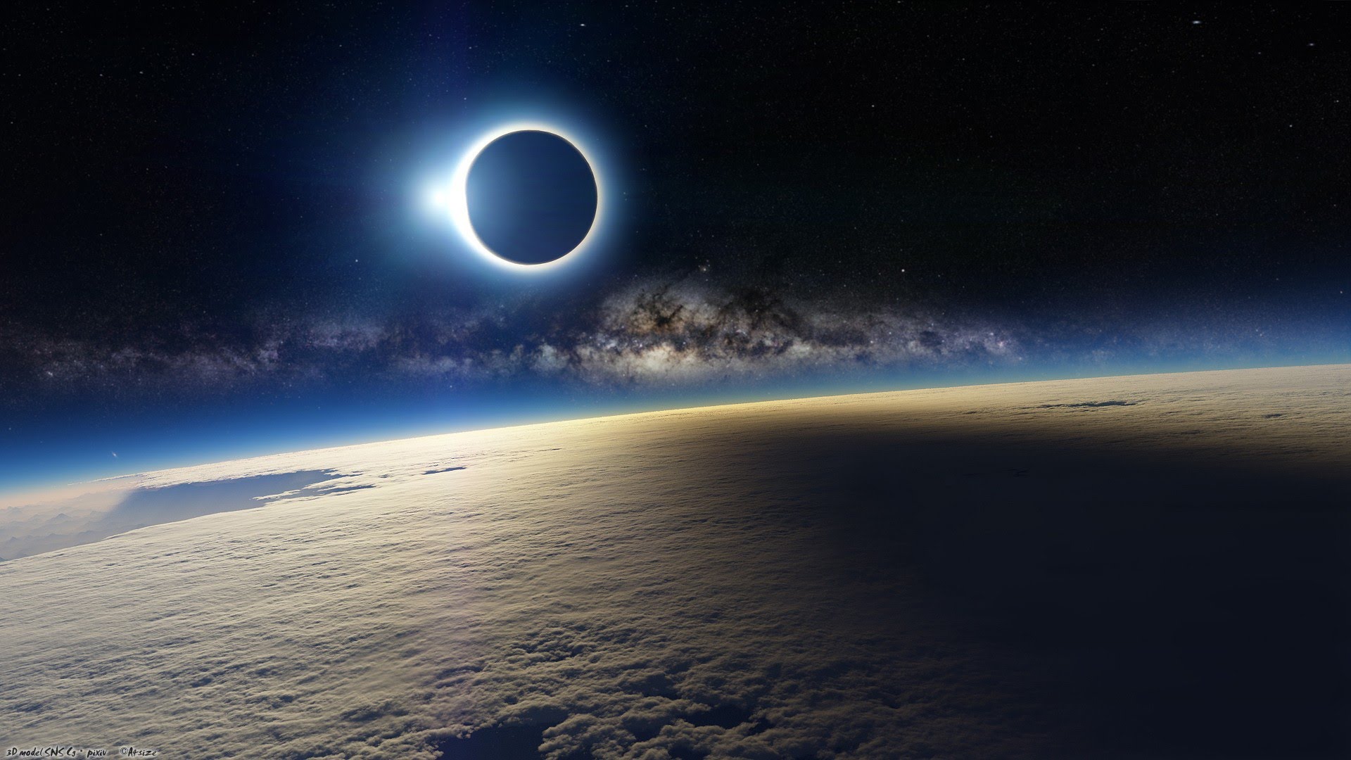 Снимок Земли и Солнца из космоса